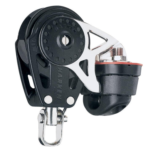 Harken - Harken 40mm Carbo Single Ratchet Block w/Swivel Becket &amp; Cam Cleat