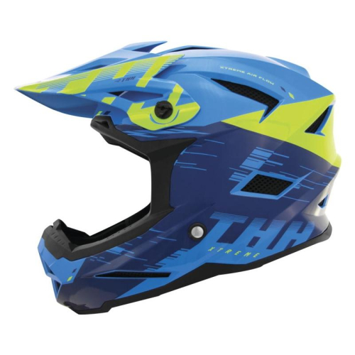 THH Helmets - THH Helmets T-42 BMX Xtreme Youth Helmet - 647936 - Blue/Yellow - Small