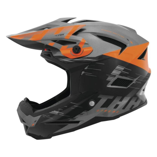 THH Helmets - THH Helmets T-42 BMX Xtreme Youth Helmet - 647919 - Gray/Orange - Medium