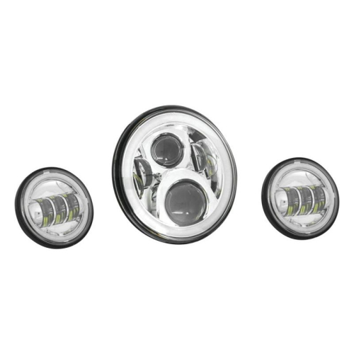 Namz - Namz Full-Halo LED Headlight and Passing Lamp Kit - Chrome - LLC-ILHK-7CH