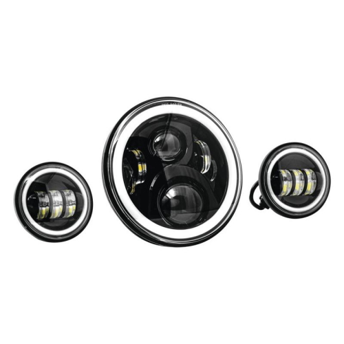 Namz - Namz Full-Halo LED Headlight and Passing Lamp Kit - Black - LLC-ILHK-7BH