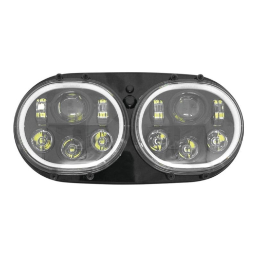 Namz - Namz Dual Headlight with Halo - Black LED/Black Housing - LLC-LRHP-HBB