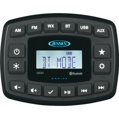 Jensen - JENSEN 4" JMS4RTL Waterproof Bluetooth AM/FM/WB/USB Stereo - Black