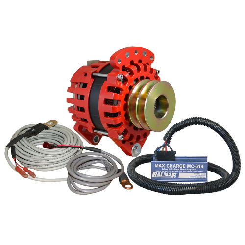 Balmar - Balmar Alternator 3.15" Dual Foot Saddle Dual V Pulley Regulator &amp; Temp Sensor - 170A Kit - 12V