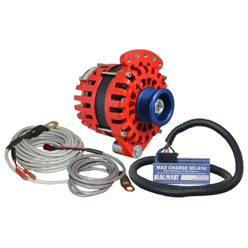 Balmar - Balmar Alternator 1-2" Single Foot J10 Serpentine Pulley Regulator &amp; Temp Sensor - 170A Kit - 12V