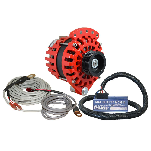 Balmar - Balmar Alternator 1-2" Single Foot K6 Serpentine Pulley Regulator &amp; Temp Sensor - 170A Kit - 12V