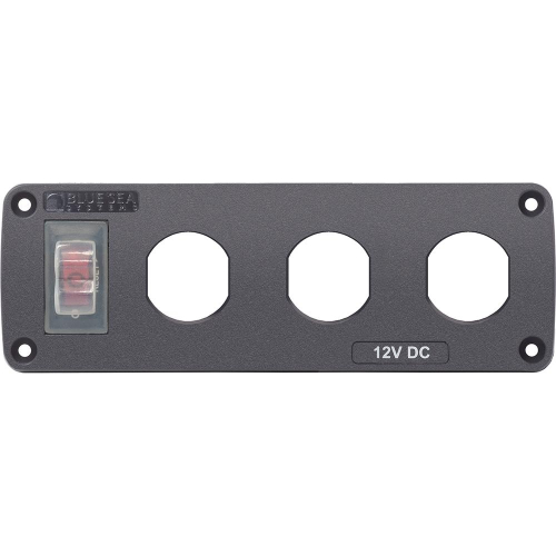 Blue Sea Systems - Blue Sea 4367 Water Resistant USB Accessory Panel - 15A Circuit Breaker, 3x Blank Apertures