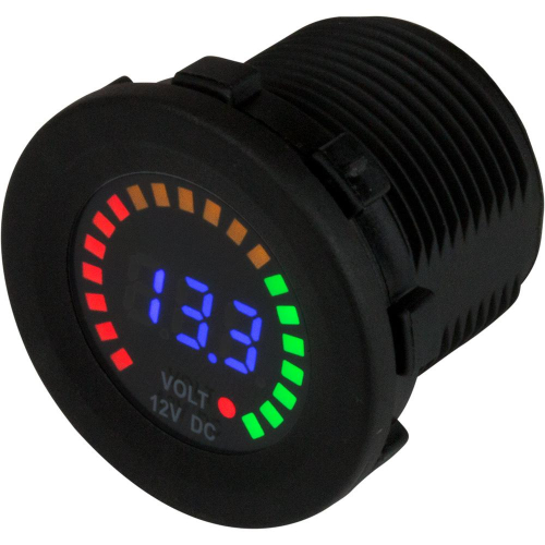 Sea-Dog - Sea-Dog Round Voltage Meter DC - 5V-15V w/Rainbow Dial