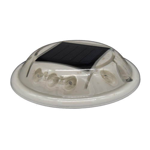 Hydro Glow - Hydro Glow C1W Round Solar Dock, Deck &amp; Pathway Light - White