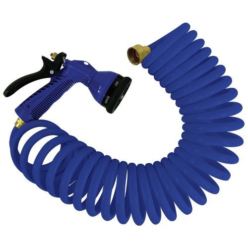 Whitecap - Whitecap 50&#39; Blue Coiled Hose w/Adjustable Nozzle