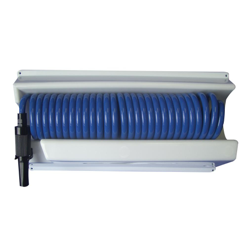 Whitecap - Whitecap 25&#39; Blue Coiled Hose w/Mounting Case