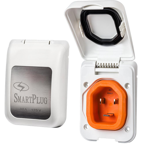 SmartPlug - SmartPlug 30 Amp Non Metallic White Inlet - Boat &amp; RV Side