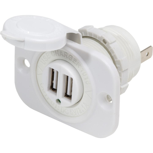 Blue Sea Systems - Blue Sea 12V DC Dual USB Charger Socket - White