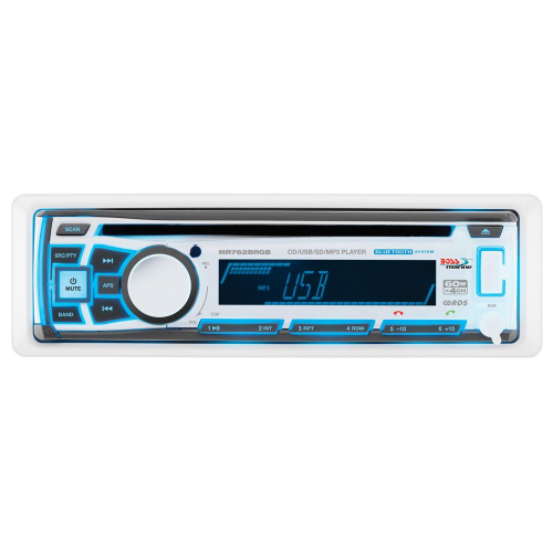 Boss Audio - Boss Audio MR762BRGB Single DIN Bluetooth Enabled In-Dash MP3/CD/CDRW/AM/FM Receiver