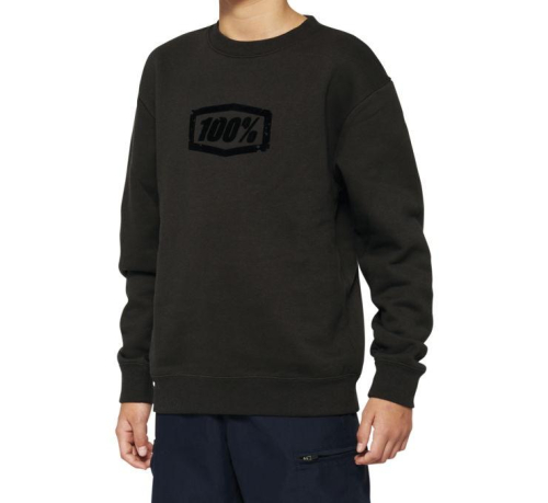 100% - 100% Avalanche Crewneck Youth Sweatshirt - 20027-00002 - Light Black - Large