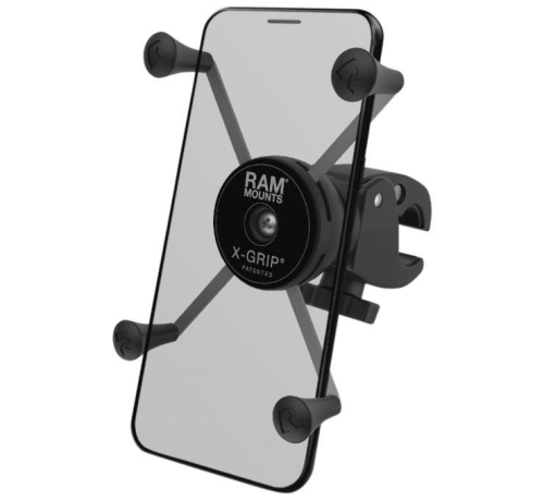 RAM Mounts - RAM Mounts Tough-Claw Base with Medium Double Socket Arm with Universal Grip Phone Holder - RAM-101U-235-UN7