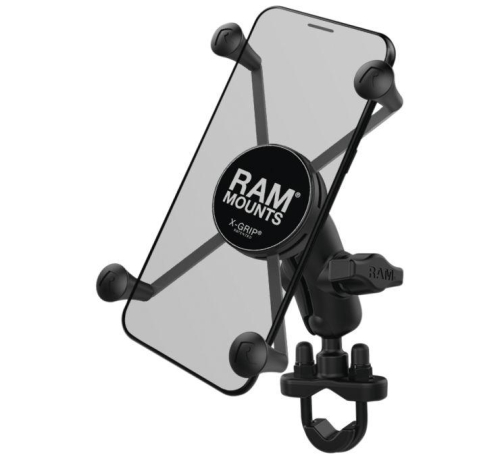 RAM Mounts - RAM Mounts Tough-Claw Base with Short Double Socket Arm with Universal Grip Phone Holder - RAM-B-149Z-A-UN10U