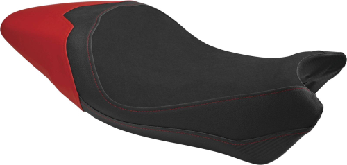 Luimoto - Luimoto Baseline Rider Seat Covers - Suede Black/Black/Red - 1461101