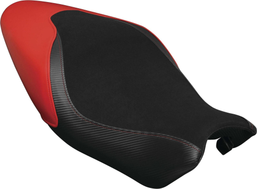 Luimoto - Luimoto Baseline Rider Seat Covers - Suede Black/Black/Red - 1283101