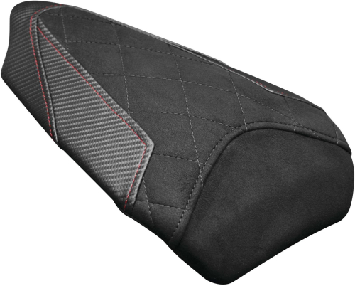 Luimoto - Luimoto Diamond Edition Passenger Seat Covers - Suede Black/CF Black/Diamond/Red - 1302202