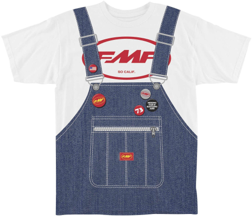 FMF Racing - FMF Racing Factory Mac Overalls Tee - FA8118915-WHT-MD - White/Blue - Medium