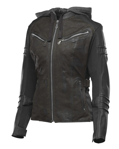 Speed & Strength - Speed & Strength Street Savvy Womens Leather/Textile Jacket - 1101-1222-4754 - Olive/Black - Large