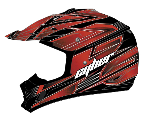 Cyber Helmets - Cyber Helmets UX-24 Bandit Helmet - UX24-8-REDBK-MD - Red/Black - Medium