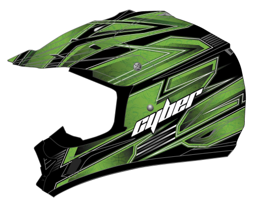 Cyber Helmets - Cyber Helmets UX-24 Bandit Helmet - UX24-8-GRNBK-MD - Green/Black - Medium