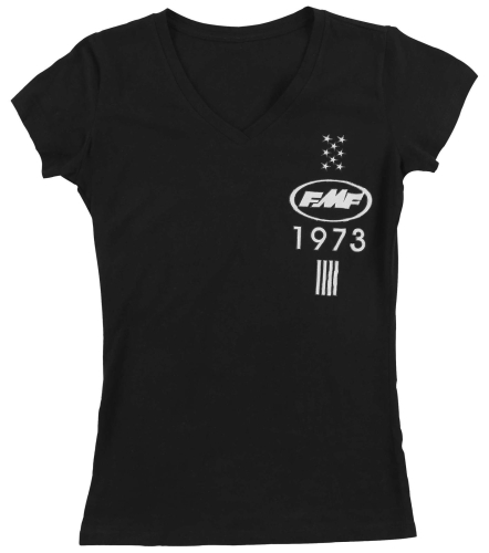 FMF Racing - FMF Racing Stardom Womens V-Neck T-Shirt - FA7418903-BLK-WLG - Black - Large