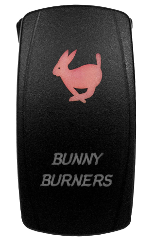 Dragonfire Racing - Dragonfire Racing Laser Etch Dual LED Switch - Bunny Burner On/Off - Red - 04-0069