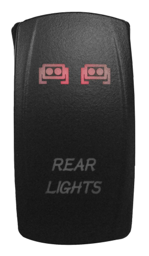 Dragonfire Racing - Dragonfire Racing Laser Etch Dual LED Switch - Rear Light On/Off - Red - 04-0071