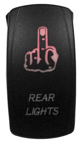 Dragonfire Racing - Dragonfire Racing Laser Etch Dual LED Switch - Finger Rear Light On/Off - Red - 04-0067