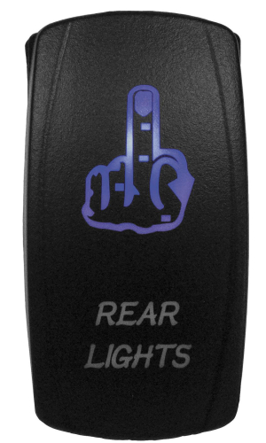 Dragonfire Racing - Dragonfire Racing Laser Etch Dual LED Switch - Finger Rear Light On/Off - Blue - 04-0066