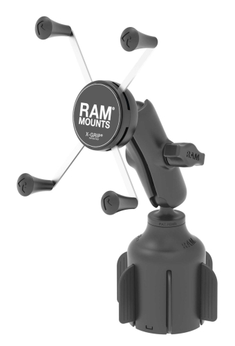 RAM Mounts - RAM Mounts Stubby Cup Holder Mount with Universal X-Grip Large Phone Holder - 1.75in.-4.5in. W - RAP-B-299-4-UN10U