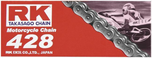 RK - RK 428 M Standard Chain - 112 Links - Natural - 428-122