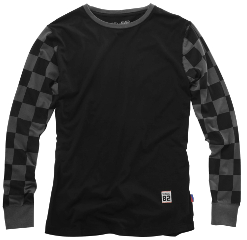 100% - 100% Barstow Shibuya Long Sleeve T-Shirt - 3300300110 - Black Checkers - Small