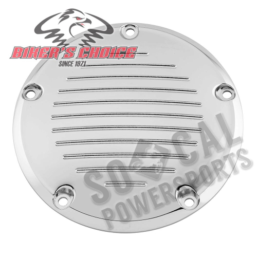 Bikers Choice - Bikers Choice Domed Derby Cover - Grooved Chrome - 302822