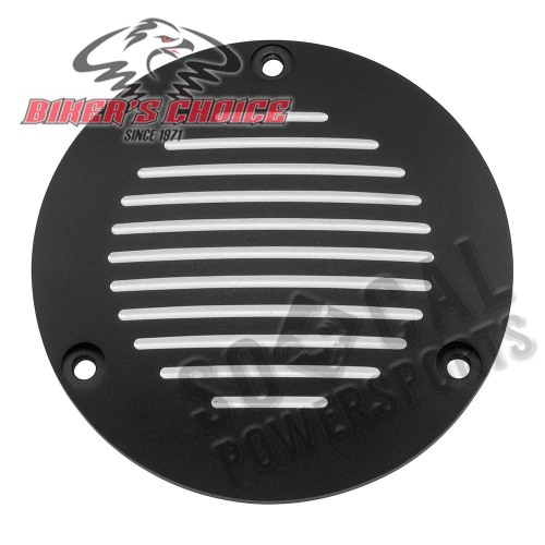 Bikers Choice - Bikers Choice Domed Derby Cover - Grooved Black - 302821