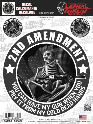 Lethal Threat - Lethal Threat 2nd Amend Skeleton Decal - LT88608