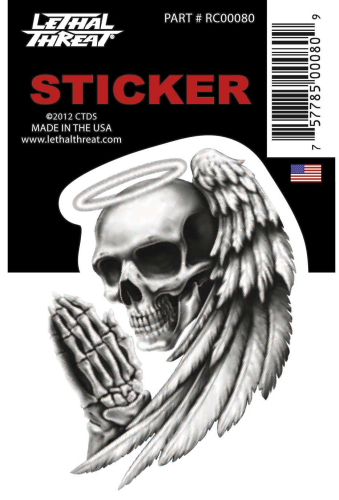 Lethal Threat - Lethal Threat Angel Skull Mini Decal - RC00080