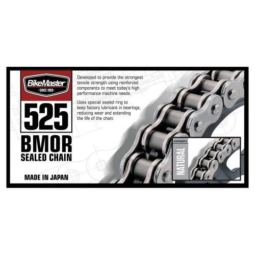 BikeMaster - BikeMaster 525 BMOR Series Chain - 108 Links - Natural - 197254