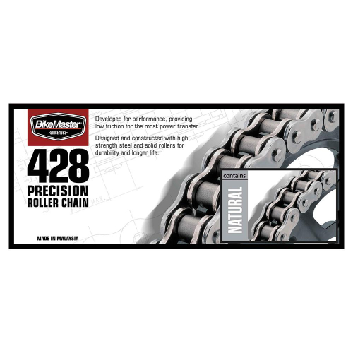 BikeMaster - BikeMaster 428 Standard Chain - 86 Links - Natural - 197533