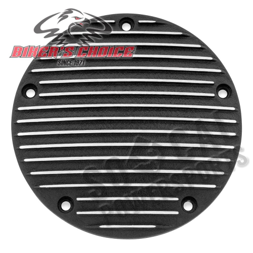 Bikers Choice - Bikers Choice Domed Derby Cover - Black Finned - 19-006