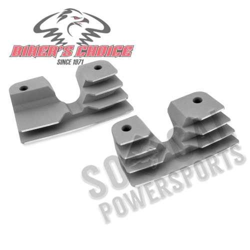 Bikers Choice - Bikers Choice Head Bolt Covers - Finned Silver - 19-001D3