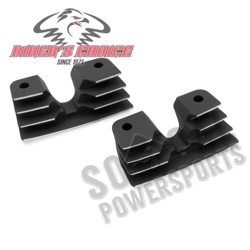 Bikers Choice - Bikers Choice Head Bolt Covers - Finned Black - 19-001D2