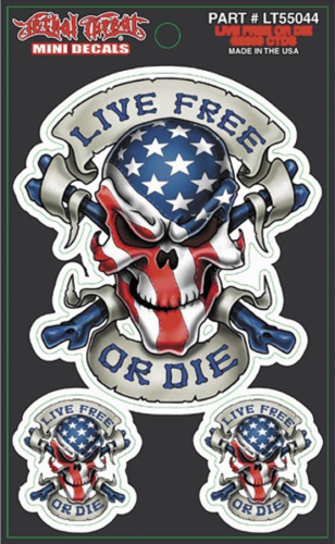 Lethal Threat - Lethal Threat Live Free or Die Decal - LT55044