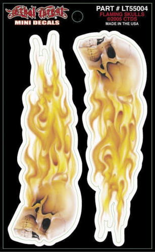 Lethal Threat - Lethal Threat Flaming Skulls Decal - LT55004