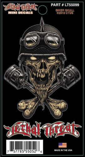 Lethal Threat - Lethal Threat Biker Skull Decal - LT55099