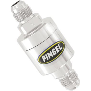 Pingel - Pingel In-Line Fuel Filter - 6AN Aluminum Chrome Finish Fuel Filter - SS6C