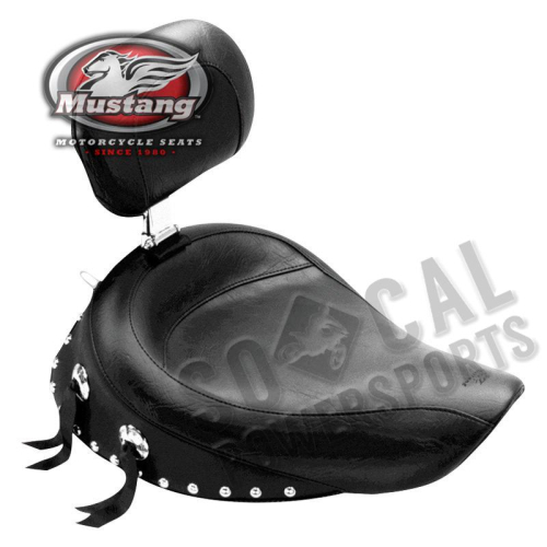 Mustang - Mustang Wide Touring Studded Solo Seat with Driver Backrest - 79109